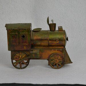 Copper Train Engine Music Box. Plays “I’ve Been Working on the Railroad” Works!!